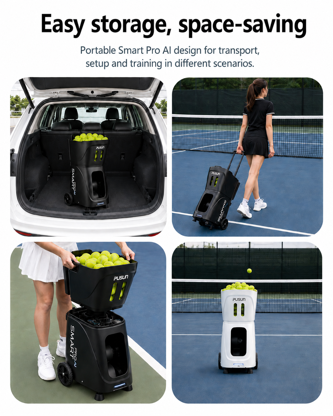PUSUN Smart Pro AI | Padel & Tennis Ball Machine
