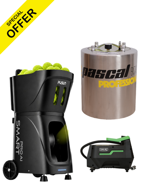 PUSUN PT Smart Pro AI + PascalBox Pro + Salki Compressor | Advanced AI Padel & Tennis Training Pack